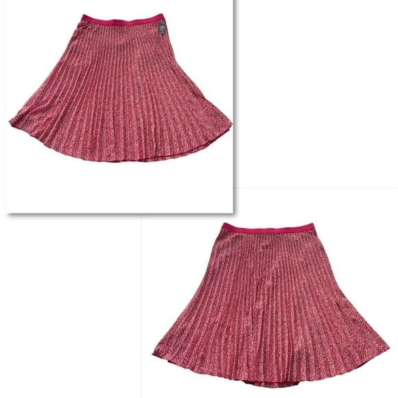 Vince Camuto Pleated Midi Skirt Pink Red Ivory White XL XXL Floral Workwear - Picture 8 of 8